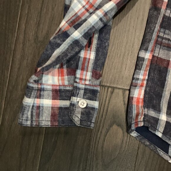 BUFFALO David Bitton Blue Plaid Saldio Cotton Button Down Large​​​​ - Picture 5 of 12